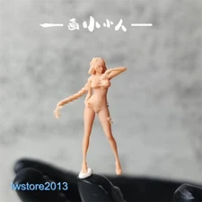 1/43 Sexy Braid Girl Miniatures Scene Props Figures Model For Cars Vehicles Toys