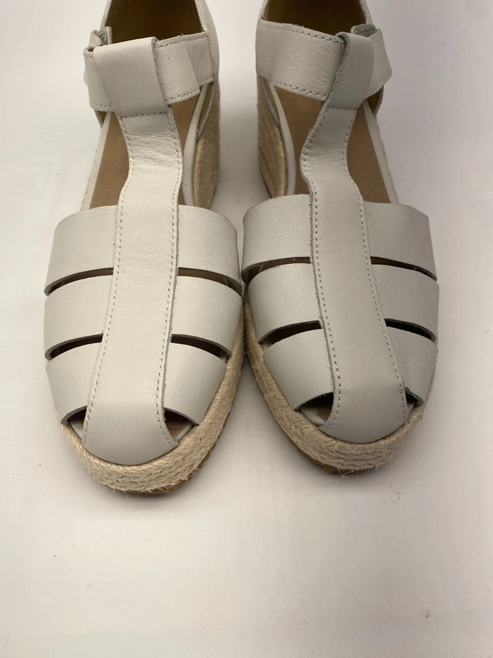 Sandalia de cuña alpargata de cuero con hueso tilly Eileen Fisher para mujer talla 9 Foto 3 de 4