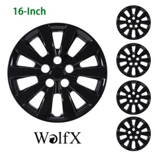 16" Black Lacquer Wheel Cover Trim Ring Snap On Hubcap for 2011-2017 Nissan Leaf