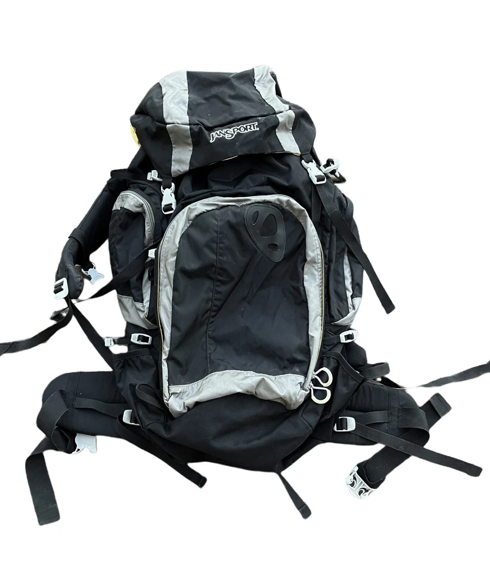 JANSPORT INDIO BLACK u0026 YELLOW Backpack Internal Frame Padded Belt Hiking |  eBay