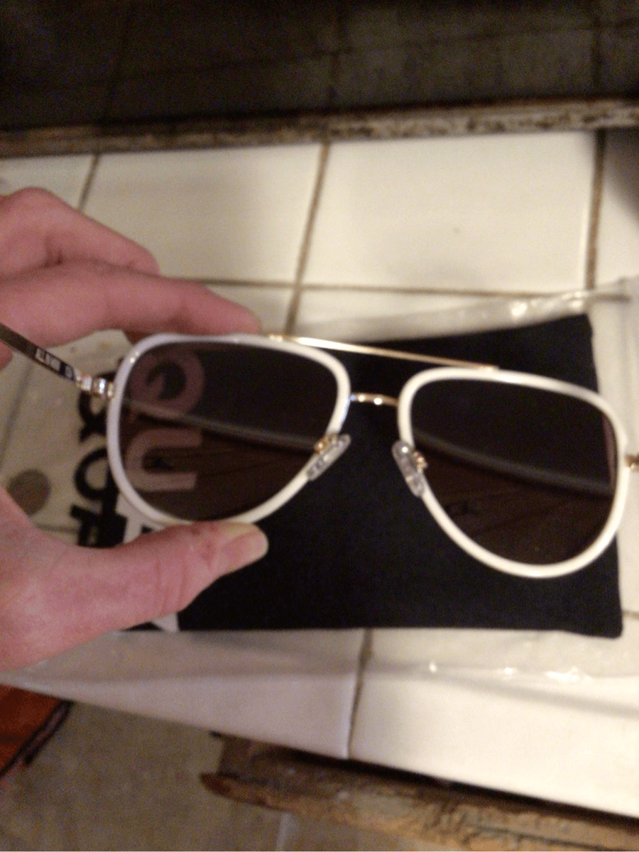 New ! RARE Quay All In mini white and brown aviator | eBay display picture 1