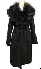 Jm Super Stylish Belted Coat Faux Fur Mistress Uk 16