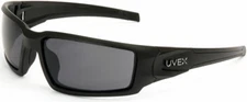 Uvex Hypershock Safety Glasses Black Frame Gray Hydroshield Anti-Fog Lens