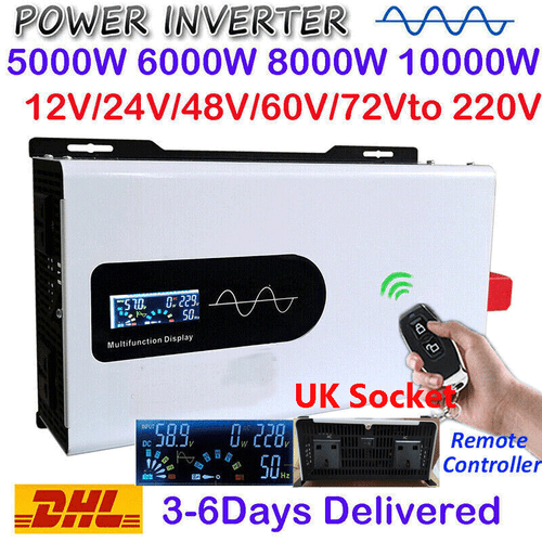 8000W 10000W 12000W Power Pure Sine Wave Solar Inverter 12V 24V 48V 60V to 240V - Picture 1 of 29