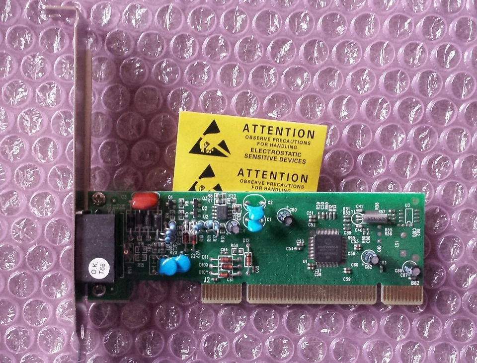 Módem de fax de datos perfil completo ENF656-ESW-MOPR Motorola chipset PCI 56k V.92 GQ968 Foto 2 de 2