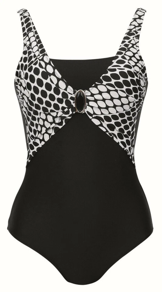 Traje de baño Anita NEGRO SE ENCUENTRA BLANCO cómodo Emma de una pieza EE. UU. 8C, REINO UNIDO 32C, NUEVO SIN ETIQUETAS Foto 2 de 3