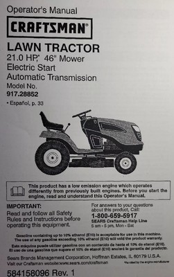 Sears Craftsman YT3000 Hydro 46