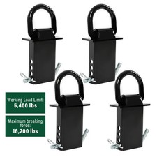 4 Pcs Heavy Duty Adjustable Trailer Stake Pocket D Ring Standard 2x4 16200lbs