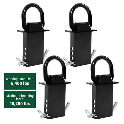 #ad 4 PCS Heavy Duty Adjustable Trailer Stake Pocket D Ring Standard 2”x4” 16200LBS $35.59