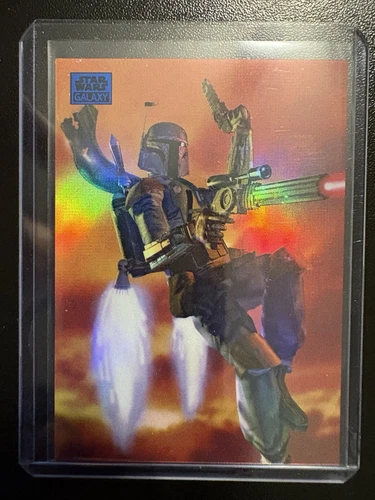 2024 Topps Chrome Star Wars Galaxy Blue Refractor Boba Fett Jetpack /150