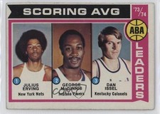 1974-75 Topps Julius Erving George McGinnis Dan Issel #207 HOF 1b23