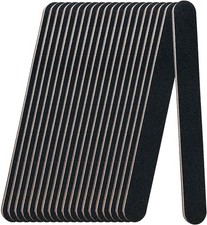 20 Pack 100/180 Grit Nail Files, Black Professional Reusable Emery Boards Nail