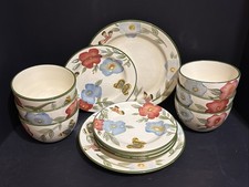 Pfaltzgraff Butterfly Botanical Stoneware Dinnerware Lot of 12 pcs Plates &Bowls