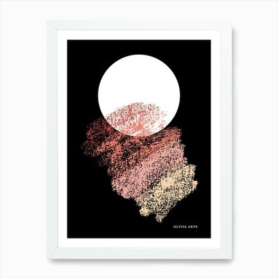 Ein Kunstwerk. Der Mond. The colorf Gerahmtes Wandbild Poster Leinwanddruck Bild