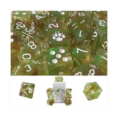 R4I Dice Diffusion Poly Set - Druid's Circle w/Class Symbol (15) New