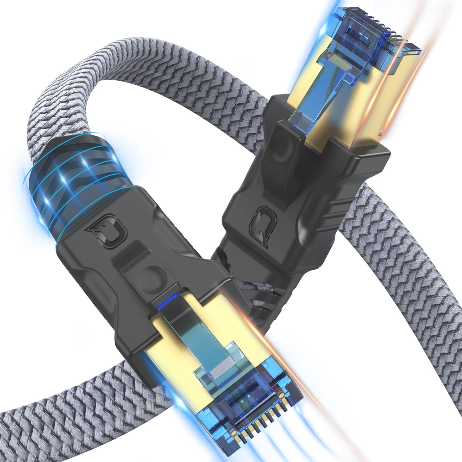 Cat8 Ethernet Cable 3 ft 2-Pack High Speed Internet Network Cable