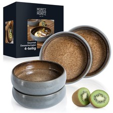 4x Dessertschale Set Steinzeug Müslischale Schale Schüssel Salat Snack Suppe Dip