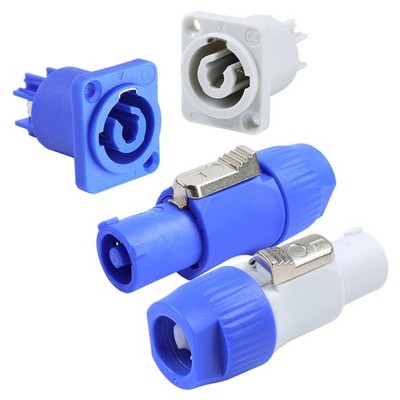 Power-in to Power-out Connector 3 Pin PowerCON Adapter for Stage Light, Fixture