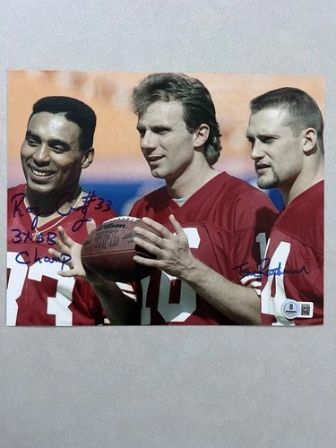 Roger Craig & Tom Rathman autographed signed 8x10 photo Beckett BAS COA Montana