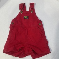 Vintage OshKosh B'gosh Overalls Size 2T Toddler Bib USA Made Red