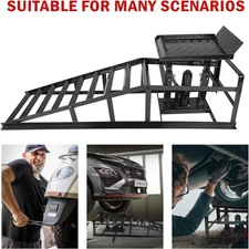 2 Pack Hydraulic Car Ramps 3T 6600lbs Height Hydraulic Vehicle Lift Ramps Black