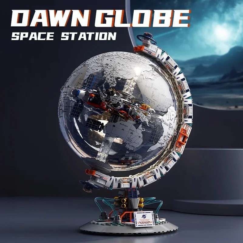 Space Station Transparent Globe Building Blocks High-Tech Construction Set Toy