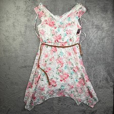 NWT No Boundaries Floral Lace Prairie Dress XL 15 17 Cottagecore Belted
