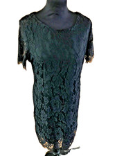 Little Black dress size12 by New Look Lace look+lined short sleeve NEW