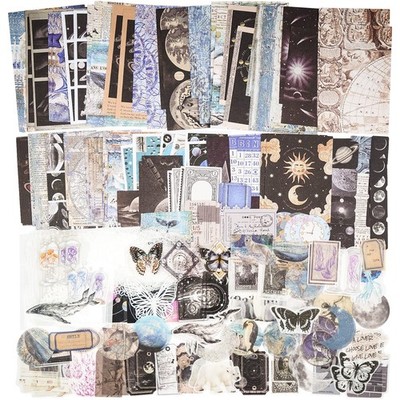 200 Piece Vintage Ephemera Bundle - Paper & Sticker Kit for Junk Journaling, ...