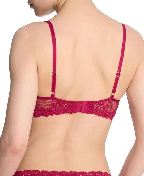 Natori 730023 Feathers Plunge T-Shirt Bra Primrose Lace/Buff 38DD NWT