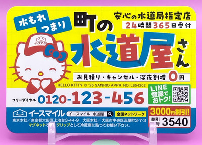 Hello Kitty Sanrio Werbung Magnet Blatt Karte E-Smile 2025 Promo Japanisch b