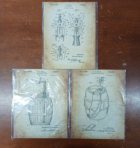 Bar Tools Patent Prints Beer Tap, Cork Extractor, Beer Dispensing System