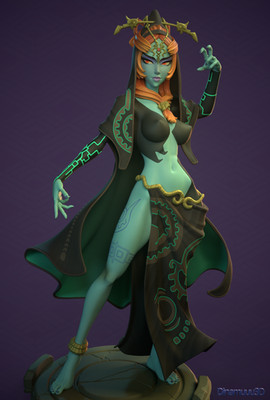 Midna The Legend of Zelda 3D Model Resin Statue Part Kit-Space Gray-Unpainted