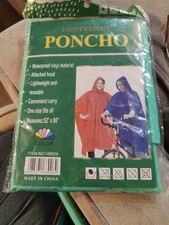 Light Weight Poncho with hood, Disposable Rain Poncho US STOCK