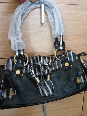 Vintage Dressing Bag Black Grey 11×5 In - Image 1 of 4
