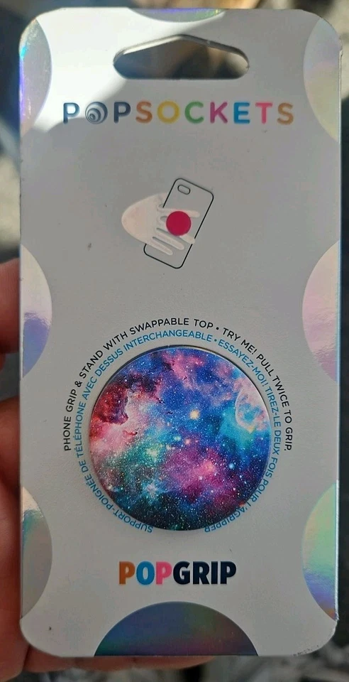 2xPopSockets - PopGrip Cell Phone Grip and Stand - Blue Nebula And Black Checker - Image 4 of 4