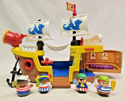 2005 Fisher Price Little People Pirate Ship  16'' Long Excellent