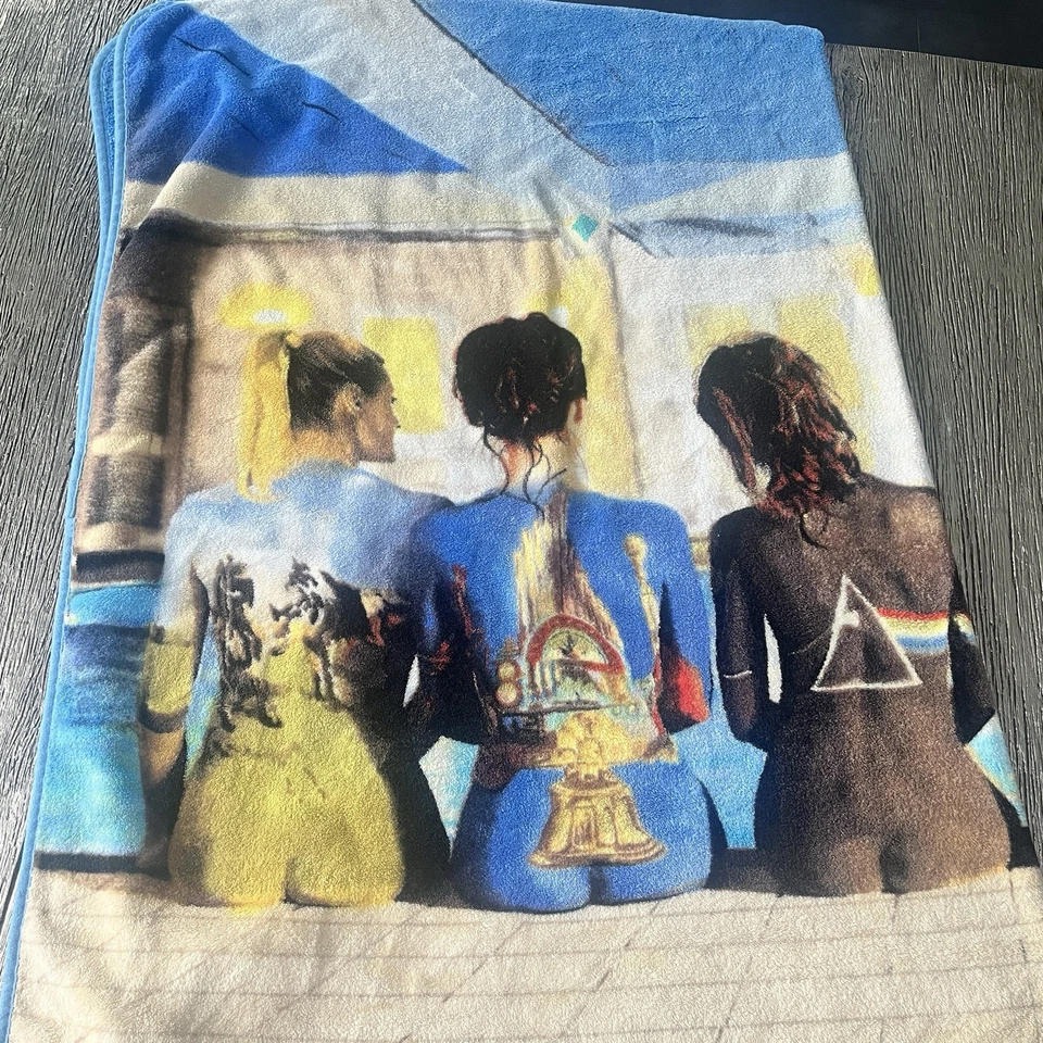 Manta polar Pink Floyd 2009 pintada para damas junto a la piscina 48" x 59" - rara Foto 2 de 3