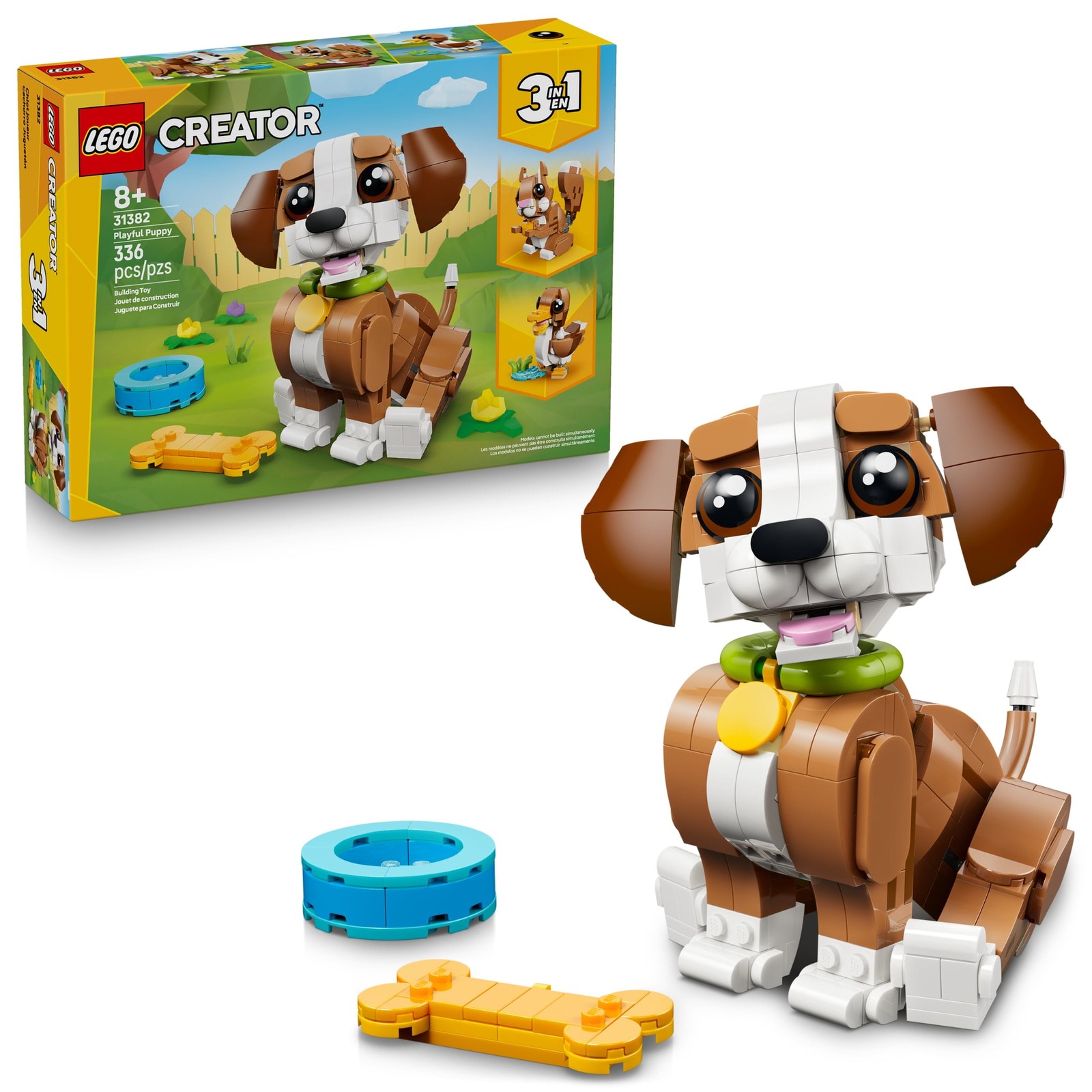 LEGO Creator 3 in 1 Cute Animals Playful Puppy Dog Building Toy, 336 Pieces,