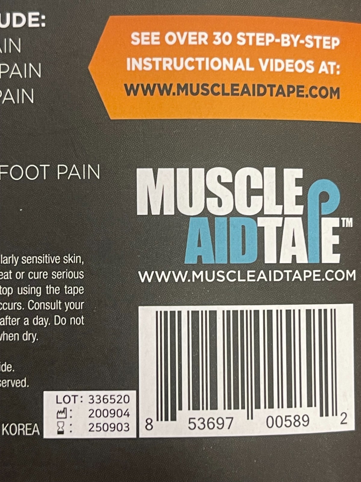 Muscle Aid Strips- Black