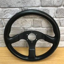 Volante 350mm in vera pelle nera Italvolanti Imola. Classico retrò. 7C