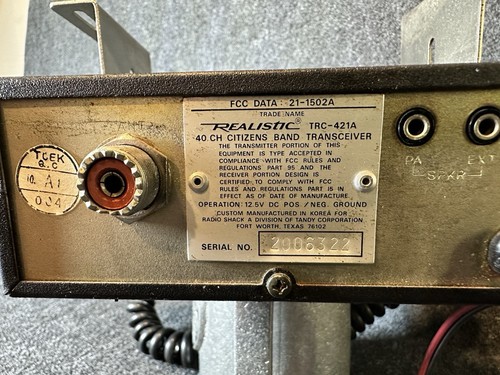 Vintage Realistyczne radio cb TRC-421A - Zdjęcie 4 z 7