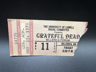 1979 GRATEFUL DEAD CONCERT TICKET BILLERICA FORUM MAY 11