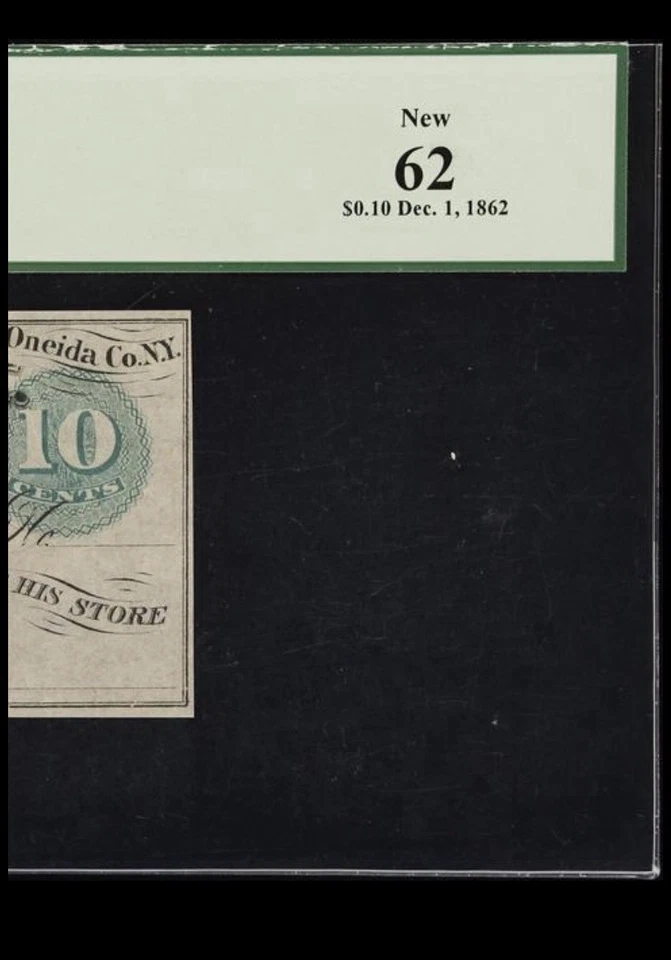 1862 NEW YORK Knox Corners 10c Civil War James C Obsolete Banknote Currency PCGS - Image 4 of 4