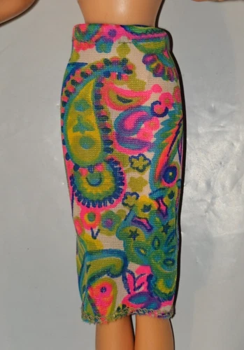 Vintage Mattel Francie #1269 Leather Limelight FLORAL SKIRT ONLY TLC