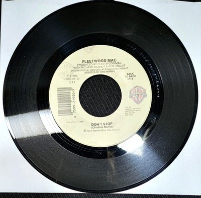 Vintage 45 rpm classic rock FLEETWOOD MAC Silver Springs/Don't Stop 1987 Warner