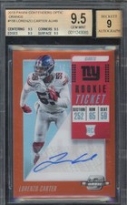 2018 Contenders Optic LORENZO CARTER #158 Rookie Ticket Orange Auto /49 BGS 9.5
