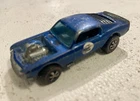 1971 Hot Wheels Redline Mustang Boss Hoss In blue, drilled but not restored