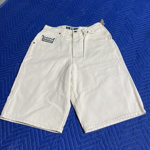 NWT Off White Denim Shorts Sz 32 Vintage Y2K USA BHPC Beverly Hills Polo Club - Picture 1 of 8
