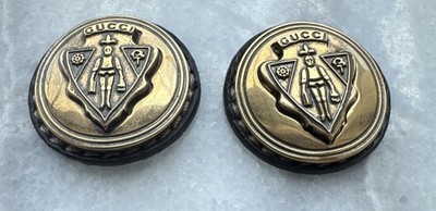 2 AUTH. Gucci Hysteria Gold Medallions Brown Leather Backing - Repurpose